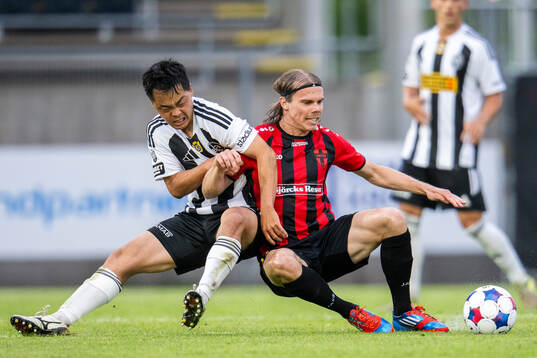 Landskronas Kota Sakurai och Nordic Uniteds Elias Andersson