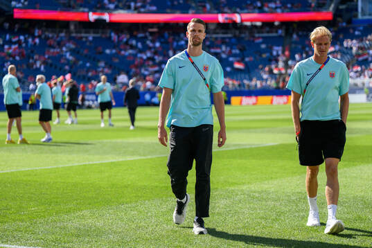 Kristoffer Ajer and Morten Thorsby of Norway
