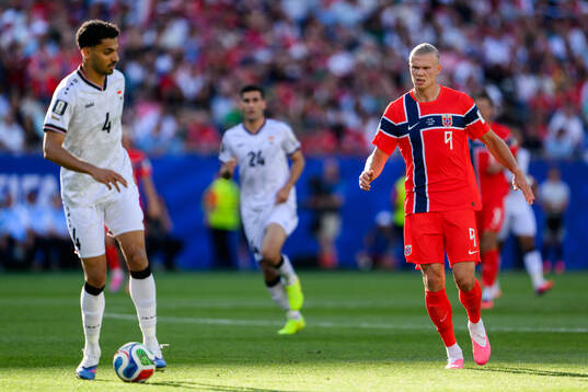 Zaid Tahseen of Iraq and Erling Braut Haaland of Norway