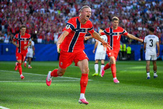 Erling Braut Haaland of Norway celebrates