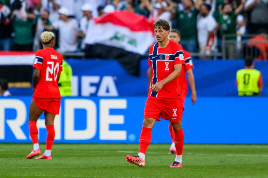 Sander Berge of Norway looks dejected