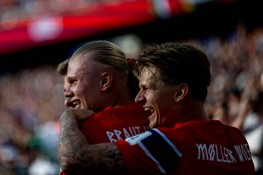 Erling Braut Haaland and David Møller Wolfe of Norway