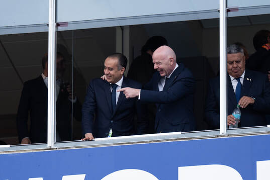 FIFA president Gianni Infantino in the stands