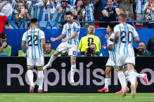 Lionel Messi of Argentina celebrates