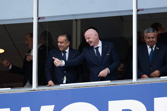 FIFA president Gianni Infantino in the stands