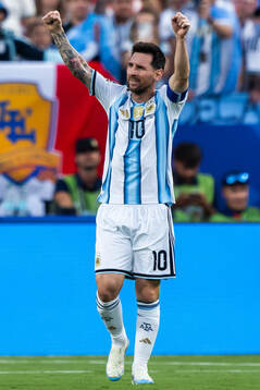 Lionel Messi of Argentina celebrates