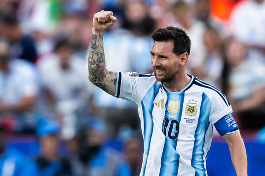Lionel Messi of Argentina celebrates