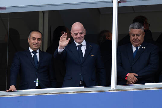 FIFA president Gianni Infantino in the stands