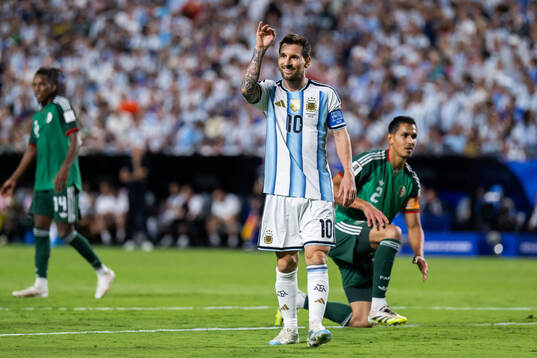 Lionel Messi of Argentina celebrates