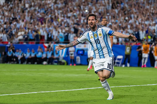 Lionel Messi of Argentina celebrates