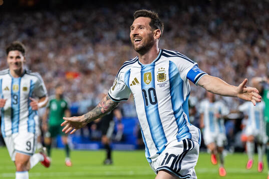 Lionel Messi of Argentina celebrates