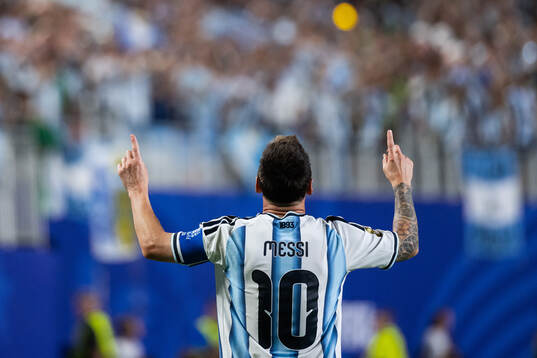 Lionel Messi of Argentina celebrates
