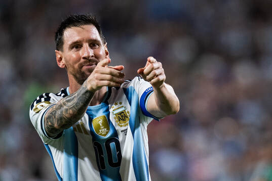 Lionel Messi of Argentina celebrates