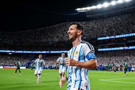 Lionel Messi of Argentina celebrates