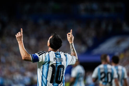 Lionel Messi of Argentina celebrates