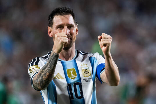 Lionel Messi of Argentina celebrates