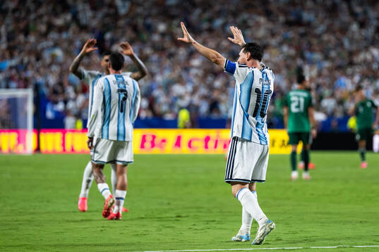 Lionel Messi of Argentina celebrates