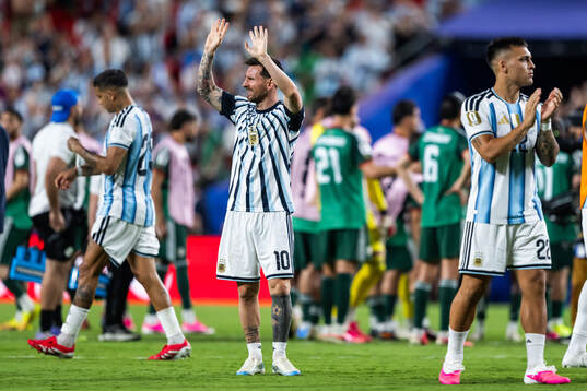 Lionel Messi of Argentina celebrates