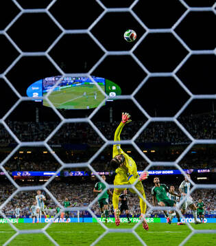 Goalkeeper Luca Zidane of Algeria makes a save