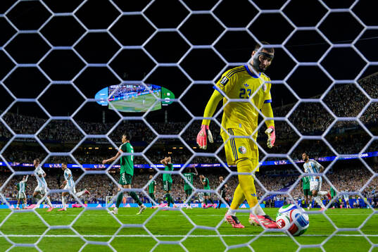 Goalkeeper Luca Zidane of Algeria looks dejected