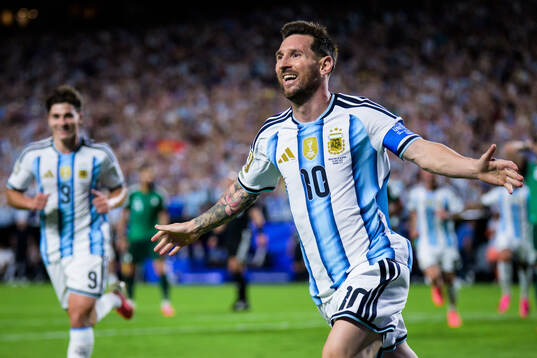 Lionel Messi of Argentina celebrates