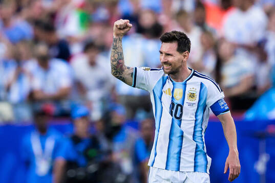 Lionel Messi of Argentina celebrates
