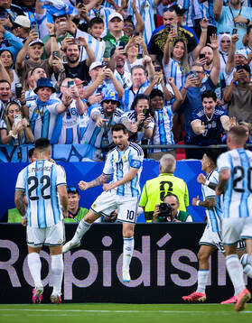 Lionel Messi of Argentina celebrates