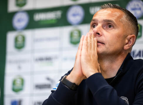 IFK Värnamos tränare Srdjan Tufegdzic på presskonferensen
