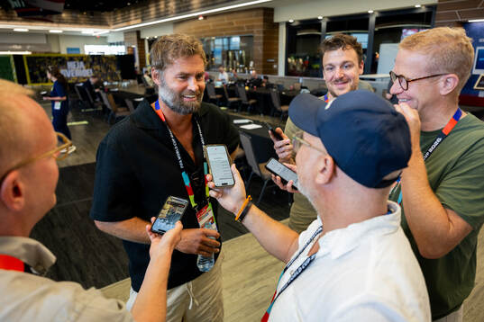Olof Mellberg of the Swedish broadcaster SVT at a press
