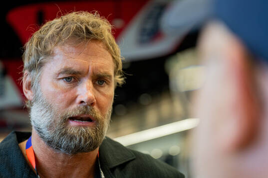Olof Mellberg of the Swedish broadcaster SVT at a press