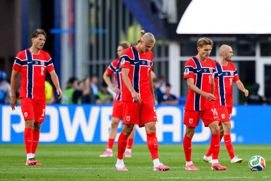 Erling Braut Haaland and Martin Ødegaard of Norway look