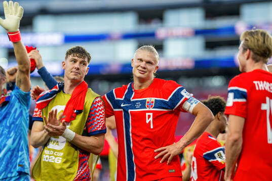 Jørgen Strand Larsen and Erling Braut Haaland of Norway