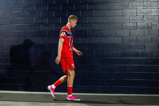 Torbjørn Lysaker Heggem of Norway at half-time