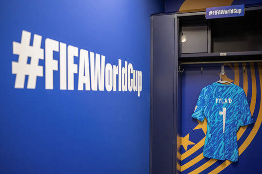 The kit of goalkeeper Ørjan Nyland of Norway in the