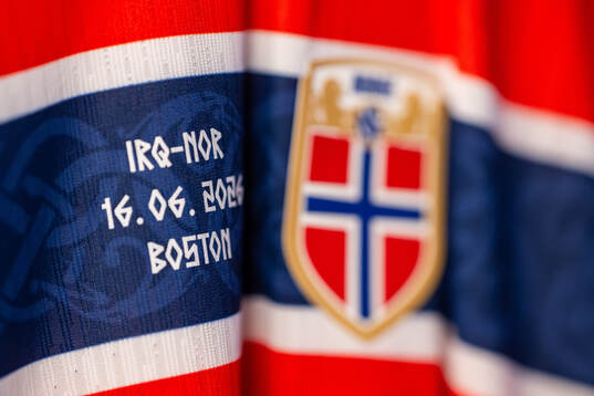 The Norway home kit in the dressing room