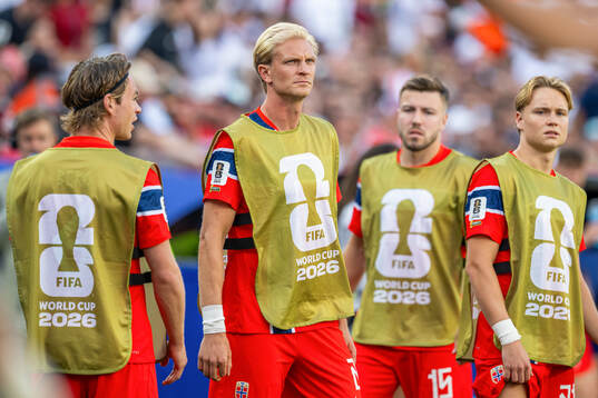 Morten Thorsby of Norway warms up