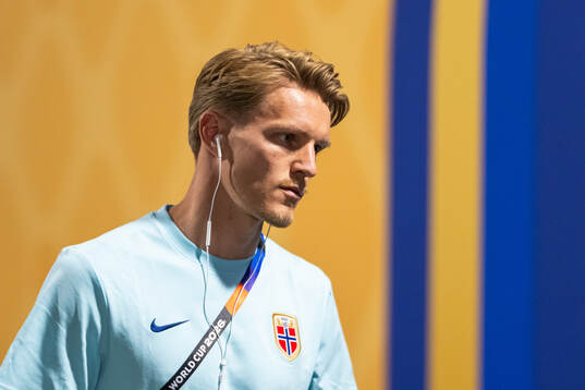 Martin Ødegaard of Norway arrives