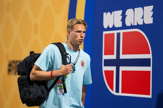 Torbjørn Lysaker Heggem of Norway arrives