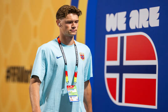 Henrik Falchener of Norway arrives