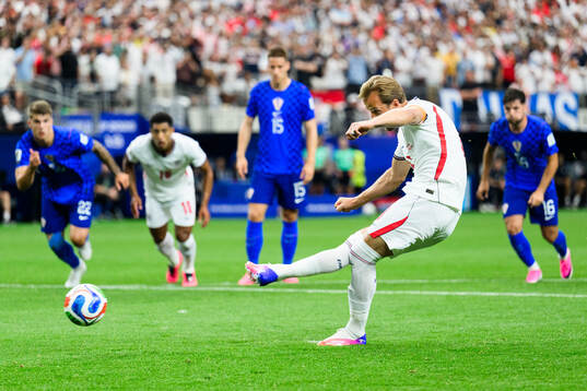 Harry Kane of England with a penalty kick