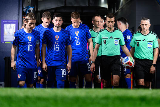 Luka Modric, Martin Baturina and Mario Pasalic of Croatia