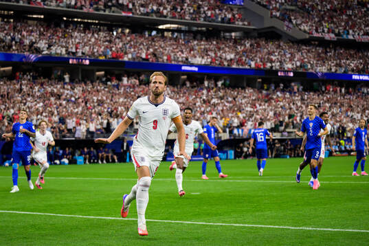 Harry Kane of England celebrates