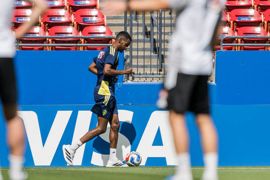 Alexander Isak of the Swedish national football team at a