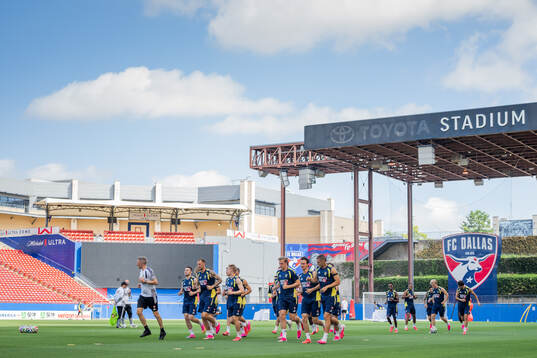 Players of the Swedish national football team at a training