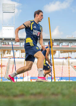 Elliot Stroud of the Swedish national football team at a
