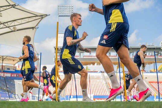 Eric Smith of the Swedish national football team at a