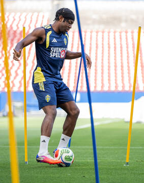 Anthony Elanga of the Swedish national football team at a
