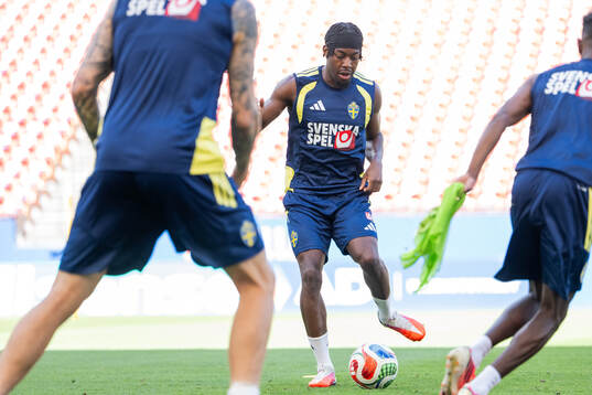 Anthony Elanga of the Swedish national football team at a