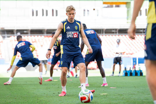 Daniel Svensson of the Swedish national football team at a