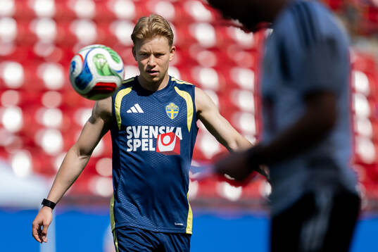 Daniel Svensson of the Swedish national football team at a